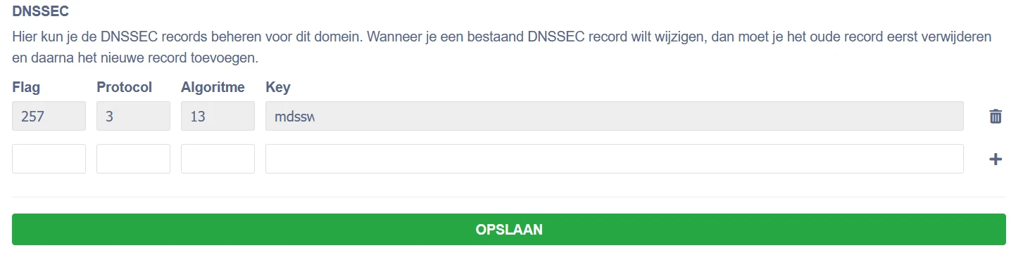 DNSSEC instellen in OXXA