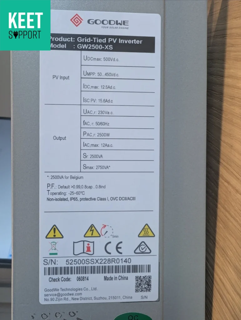 Goodwe GW2500-XS relay chk fail