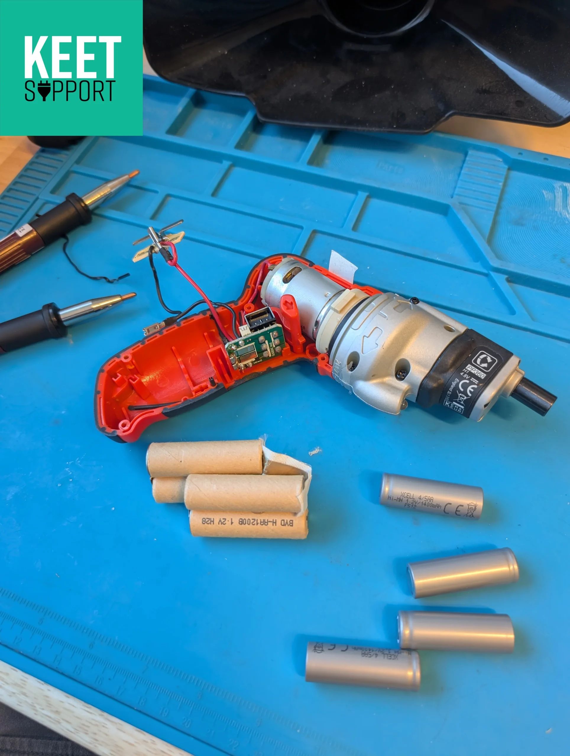 Pivot driver met oude en nieuwe cellen